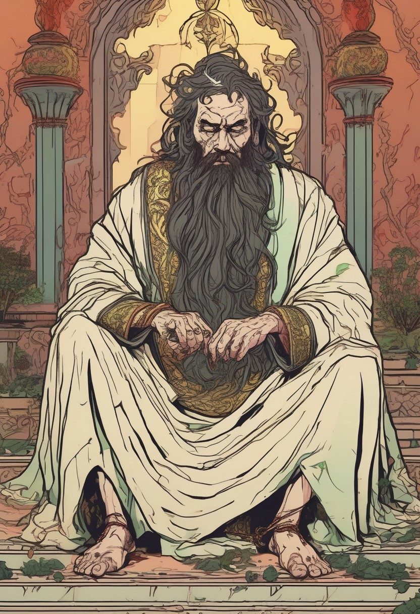 The King Eats Grass, Daniel 4:28–37, comic art