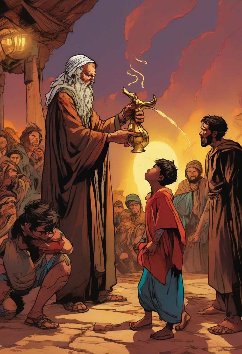 The Anointing, 1 Samuel 16:1–13, comic art