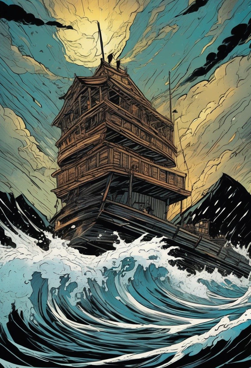 The Flood, Genesis 6:5–8, Genesis 7:17–24, Genesis 9:12–16, comic art