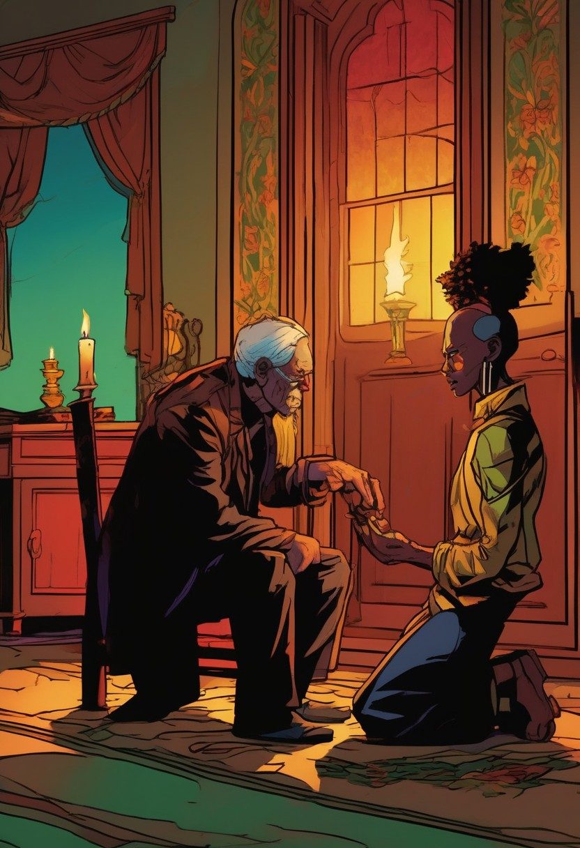 The Stolen Blessing, Genesis 27:18–35, comic art