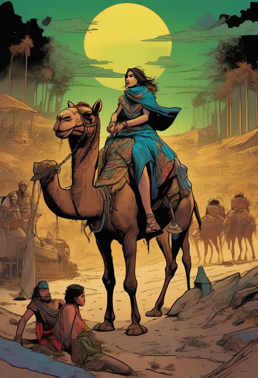 The Escape From Laban, Genesis 31:17–35, comic art
