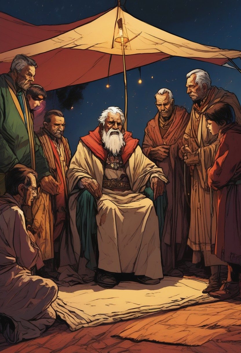 The Last Blessings, Genesis 48:8–20, Genesis 49:29–33, comic art