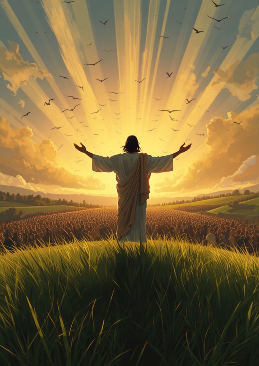 The Mount, Matthew 5:1–16, comic art