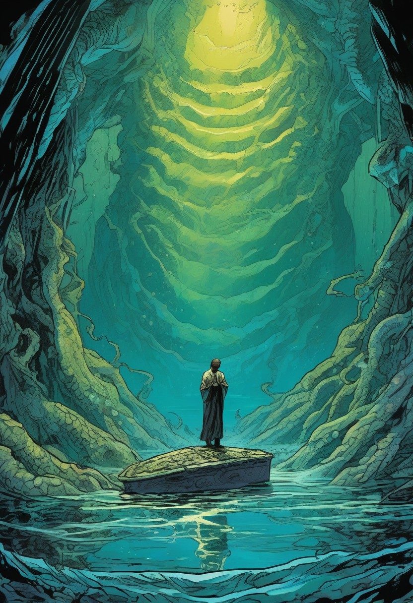 The Fish, Jonah 2:1–10, comic art