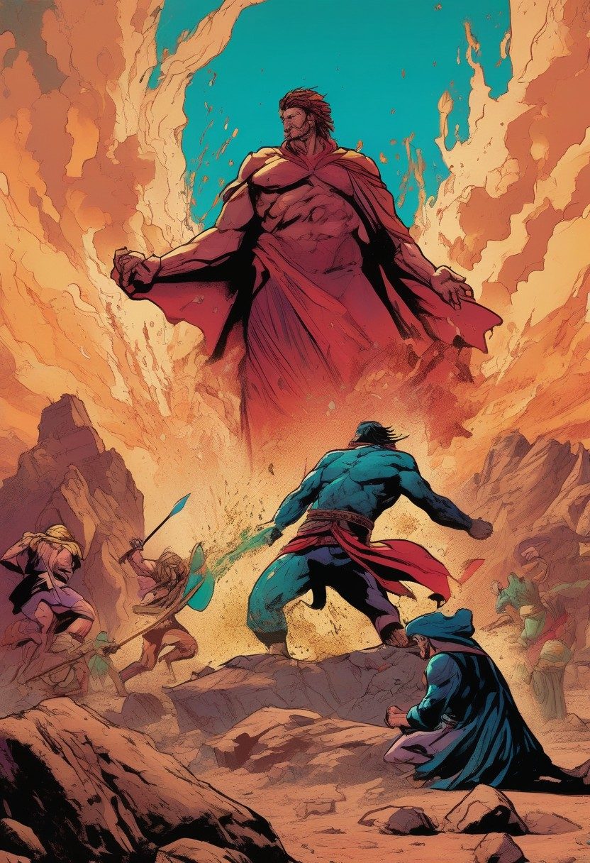 Water From The Rock, Exodus 17:1–13, comic art
