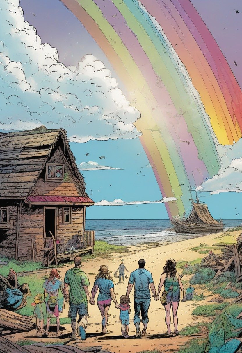 The Rainbow, Genesis 9:8–17, comic art