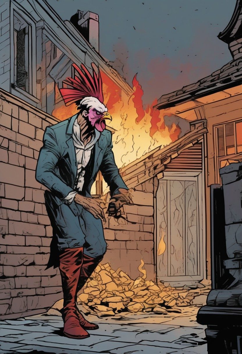 The Rooster, Luke 22:54–62, comic art
